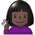 🧏🏿‍♀️ deaf woman: dark skin tone display on Samsung